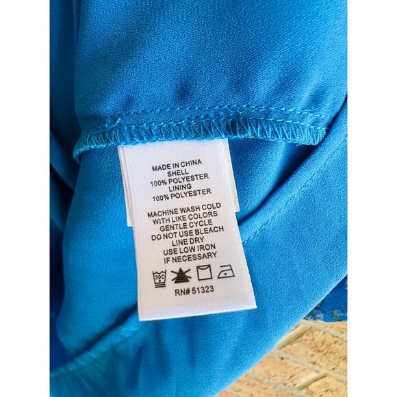 CeCe Women's Blue Floral Print Baby Doll Mini Dress Size M - Picture 8 of 8